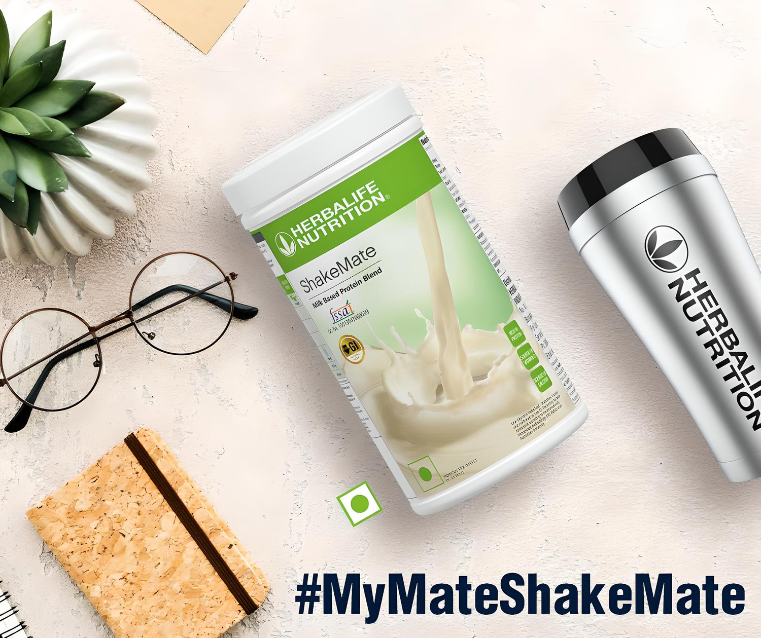 Image of Herbalife Nutrition Formula 1 vanilla With Shakemate And Protein 200 And Afresh Lemon Shakemate - 500 gm, Protein - 200 gm, Afresh - 50 gm, Vanilla 500gm Powder