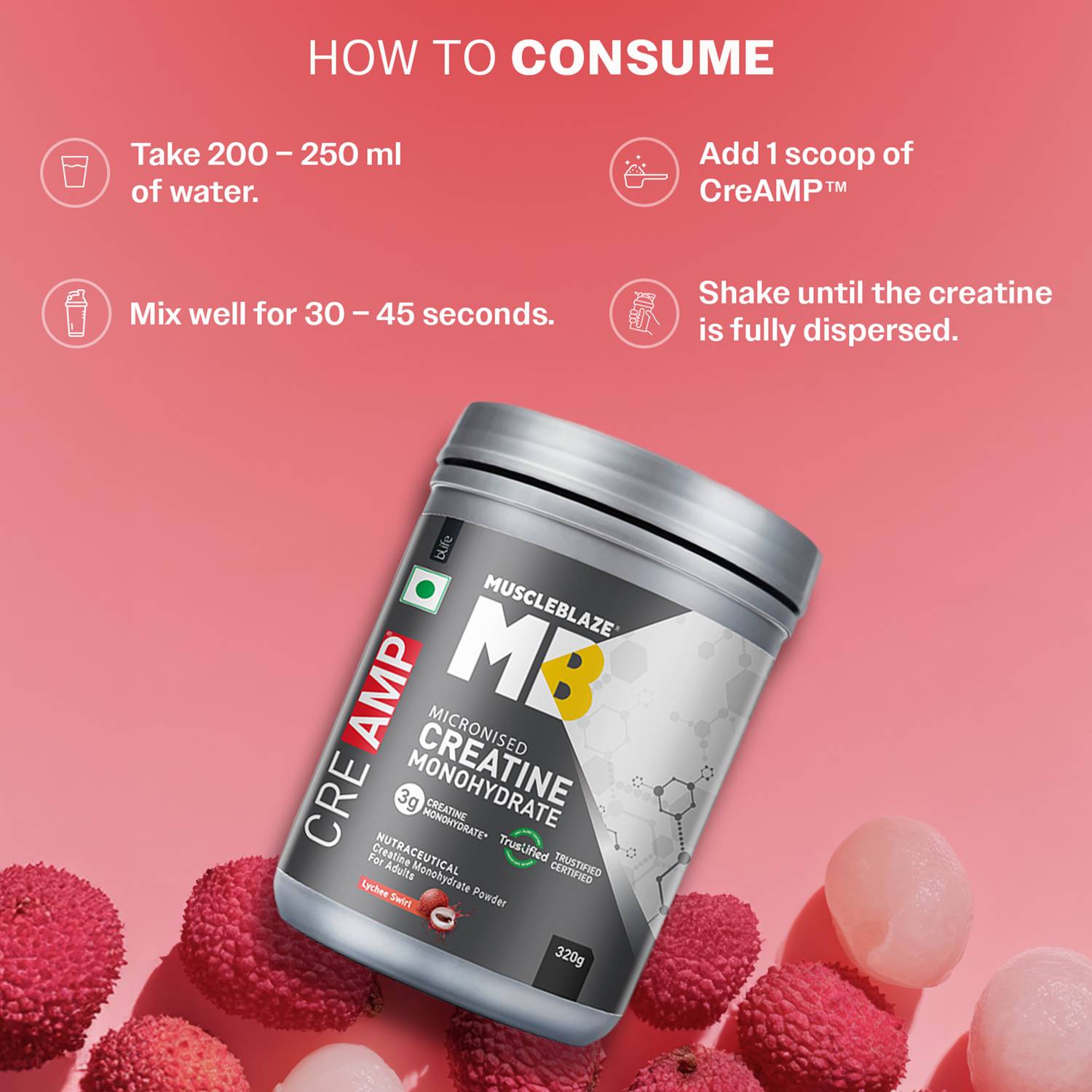 MUSCLEBLAZE Micronised Creatine Monohydrate 200g - Image 4