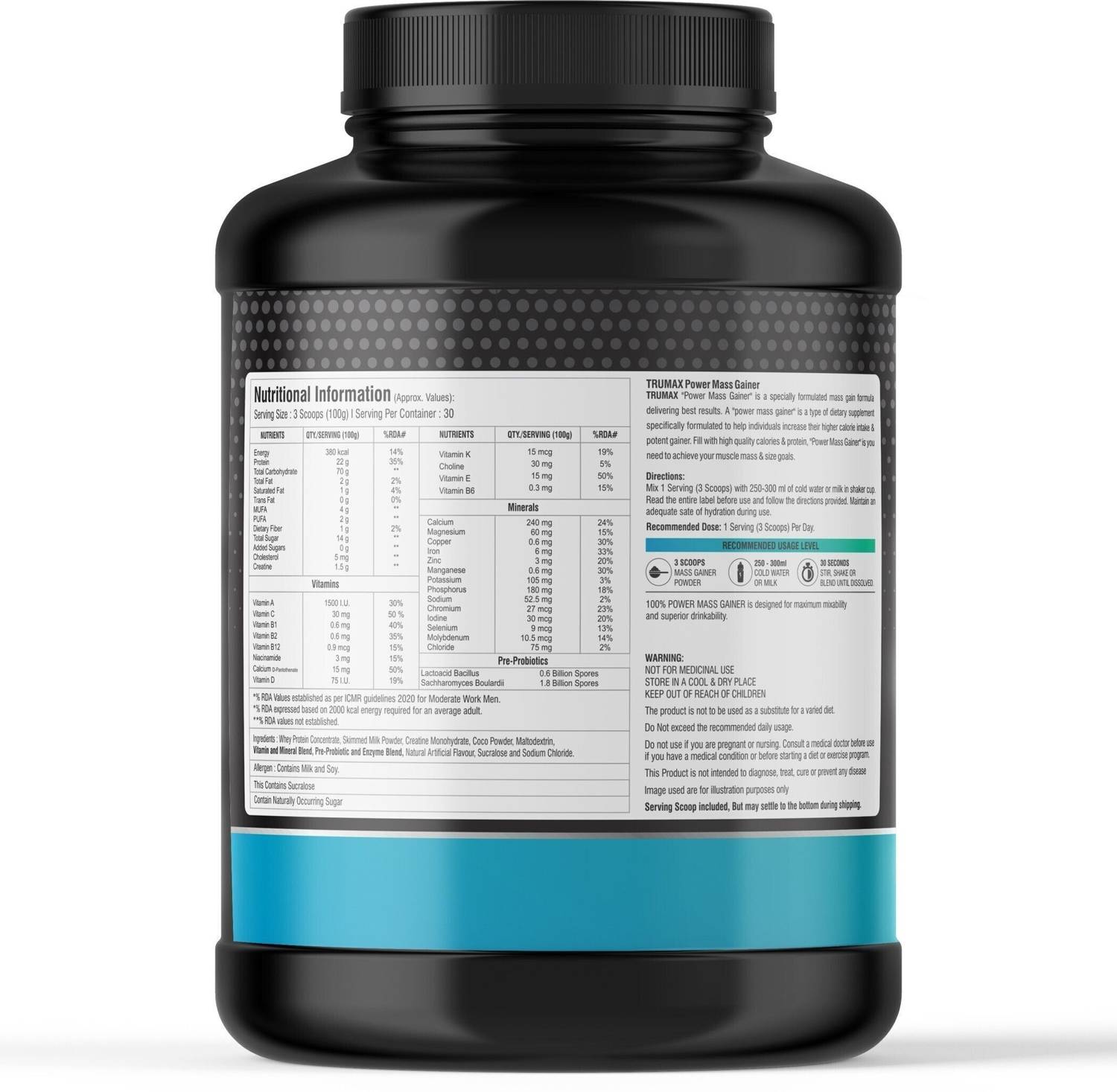 TRUMAX Power Mass Gainer 3kg with Shaker - Image 2