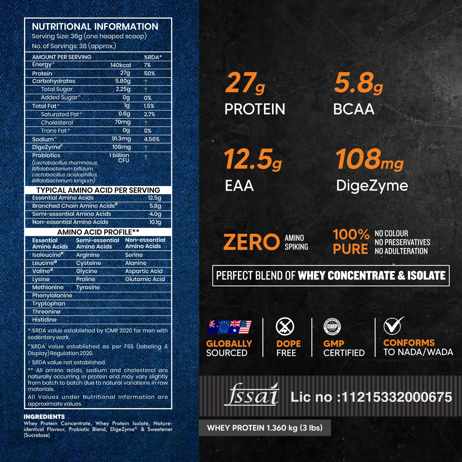 Image of AS-IT-IS Nutrition ATOM Whey Protein 3lbs, 27g protein, Isolate & Concentrate, Kesar Kulfi Whey Protein