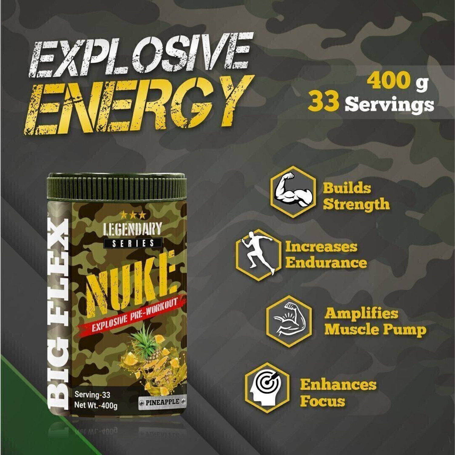 Image of Bigflex Nuke Pre-Workout Supplement Creatine