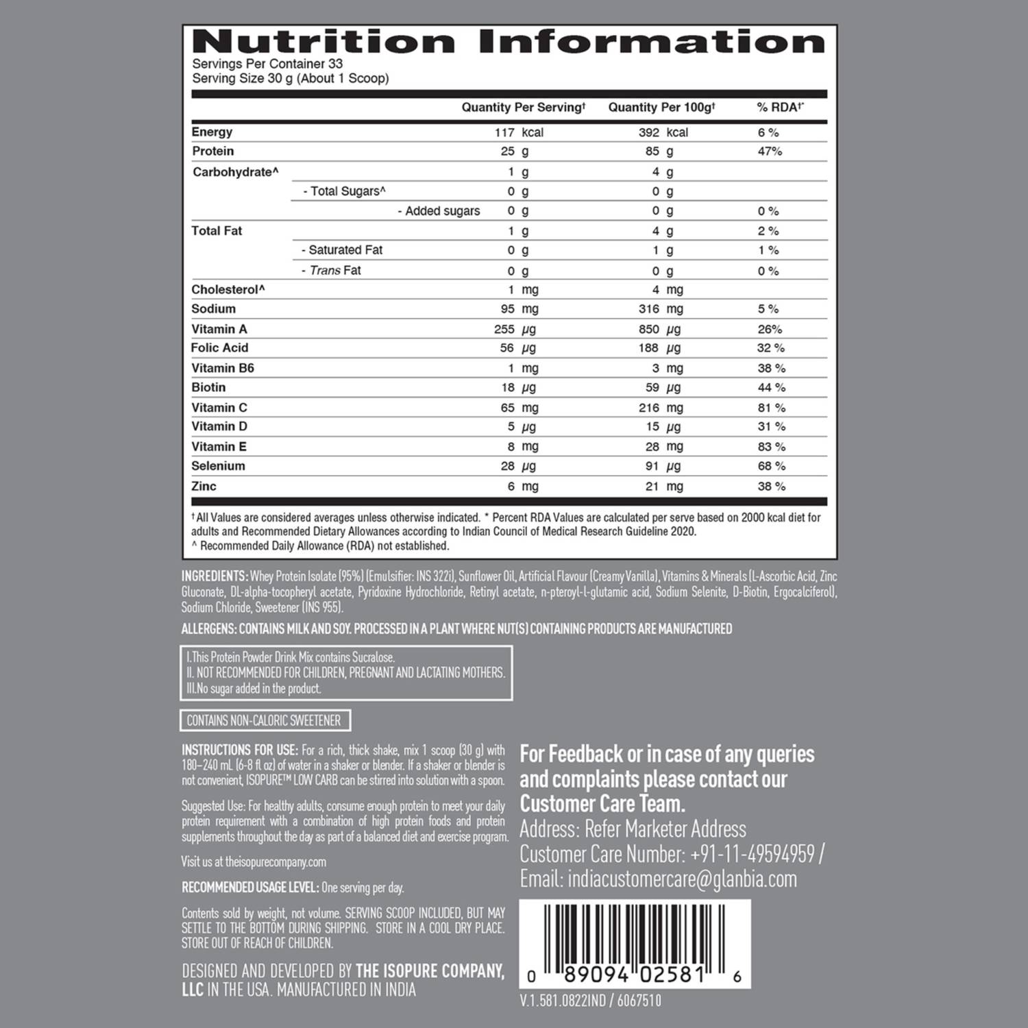 Isopure Isolate Powder with Vitamins - Image 3