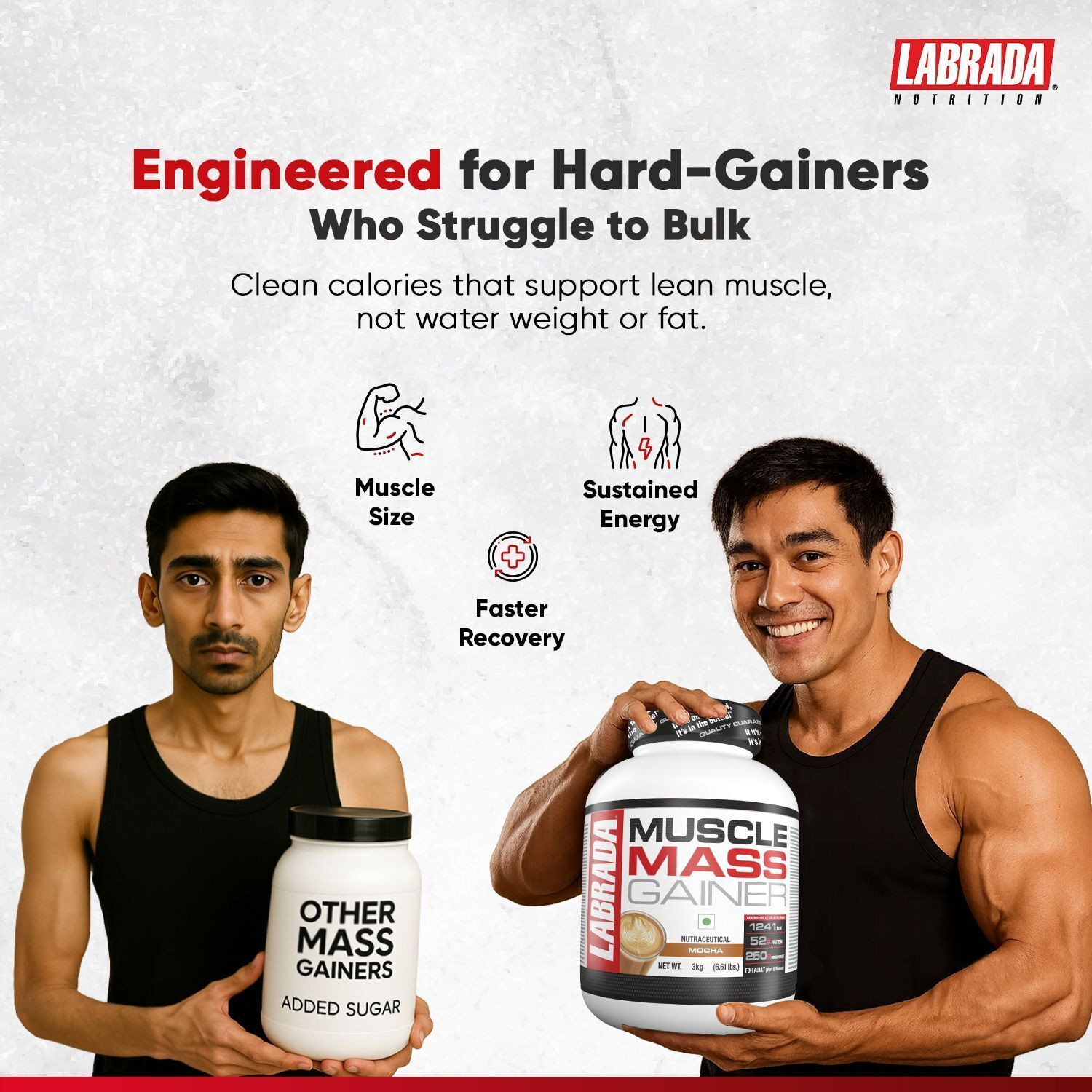 Image of Labrada Muscle Mass Gainer Mocha| Weight Gainer with Protein | 9 Servings Weight Gainers /Mass Gainers