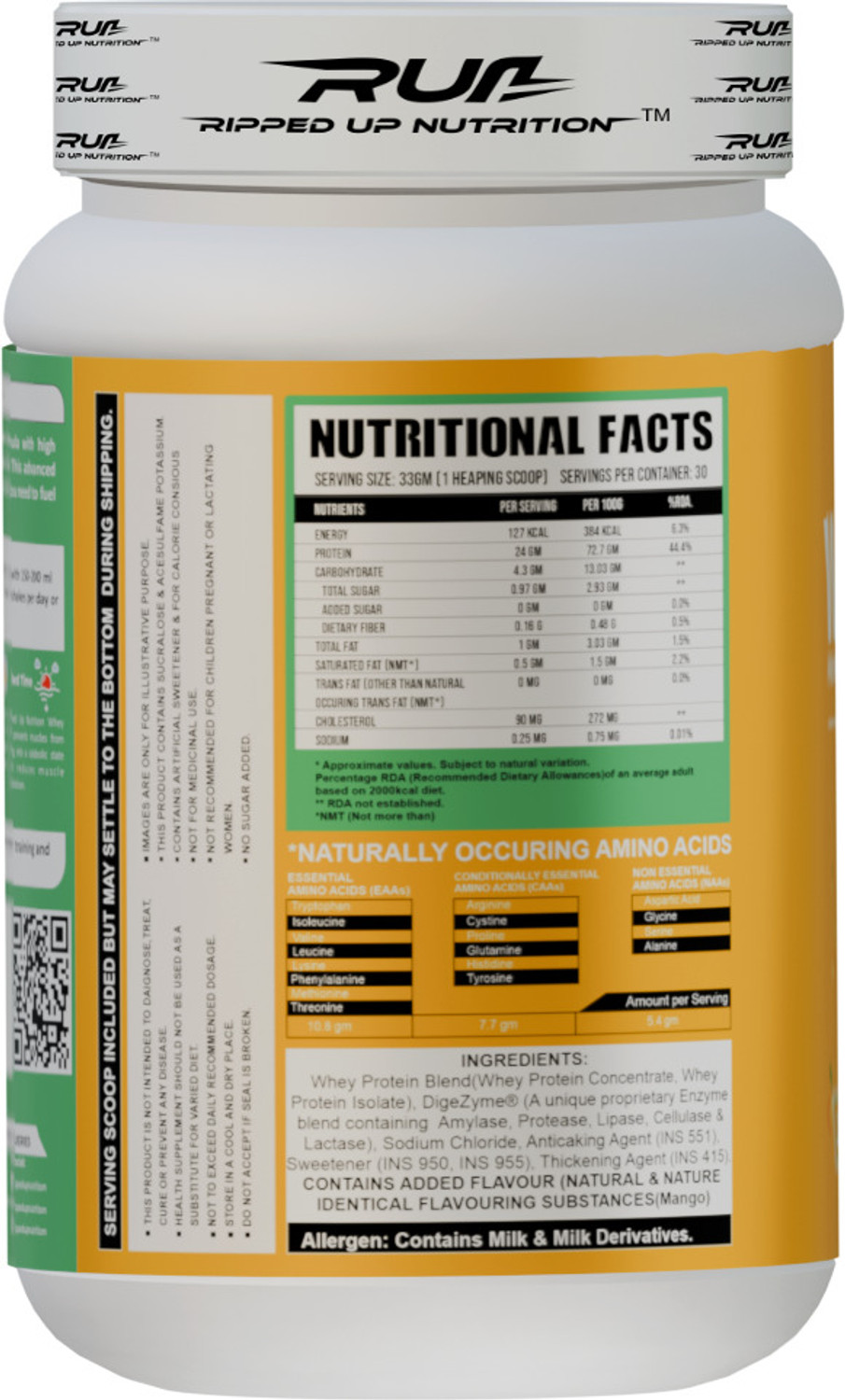 Image of Ripped Up Nutrition Whey Pro(TRUSTIFIED)-24GM Protein-Low Carbs ,Digestive Enzimes Whey Protein