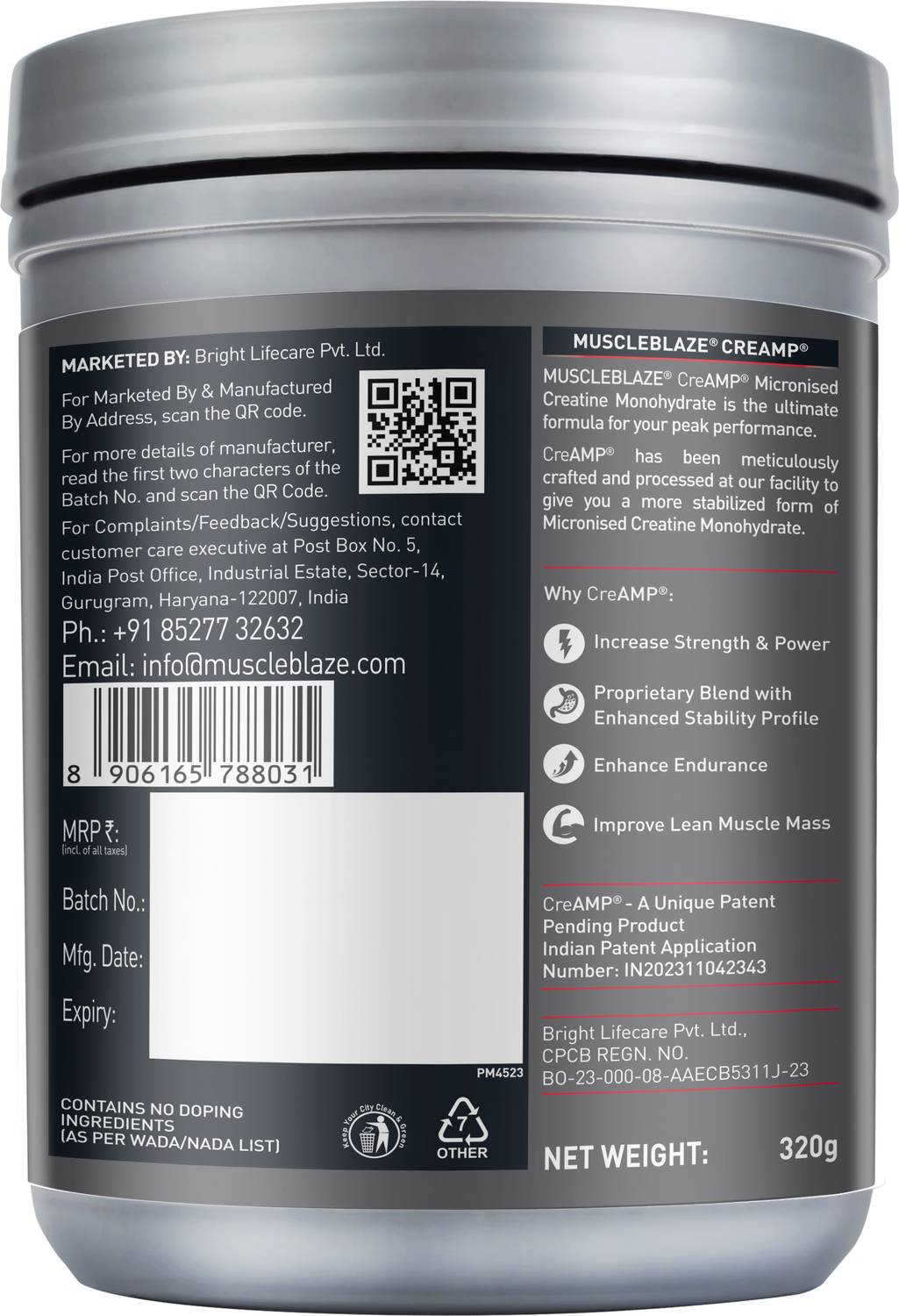MUSCLEBLAZE Micronised Creatine Monohydrate 200g - Image 5