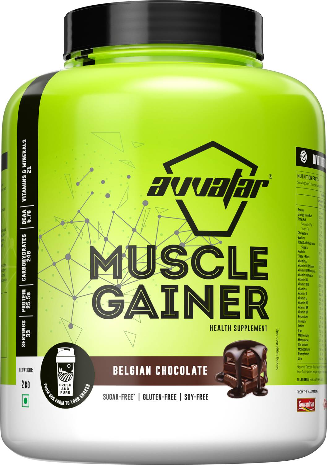 Avvatar Muscle Gainer Whey Protein 2 kg - Image 1