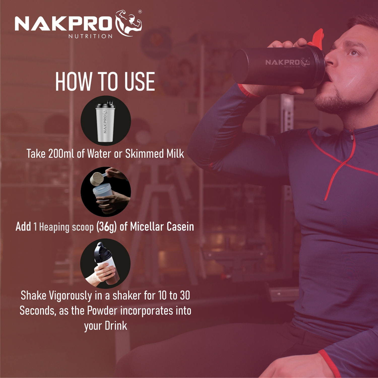 Image of Nakpro 100% Pure Micellar Casein Protein