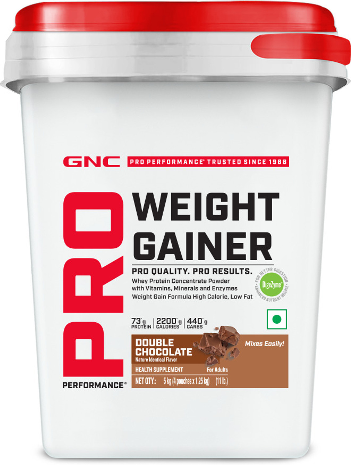 Image of GNC Pro Performance Weight Gainer Weight Gainers /Mass Gainers Weight Gainers /Mass Gainers (5 kg, Double Chocolate)