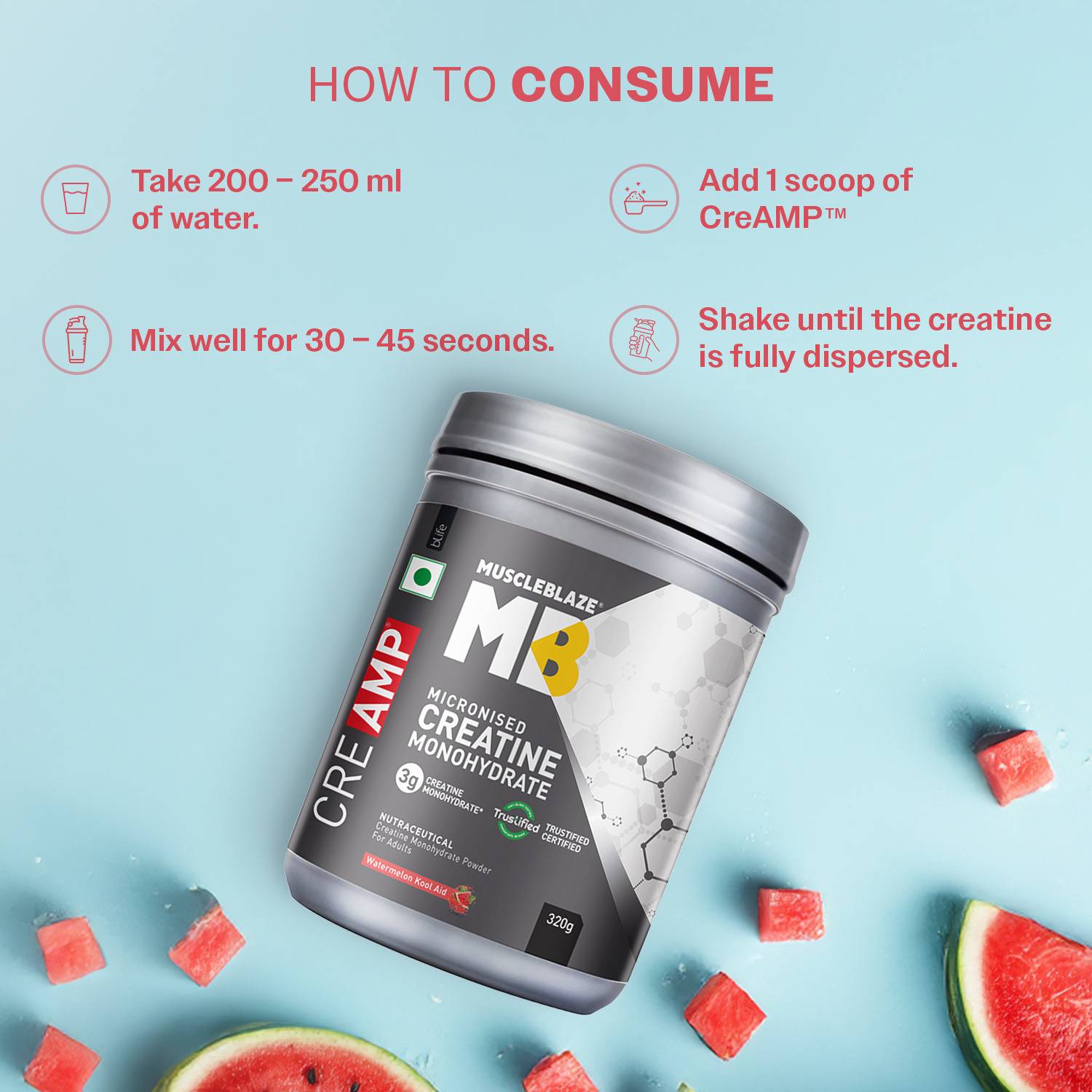 MUSCLEBLAZE Micronised Monohydrate Creatine 4 g - Image 4