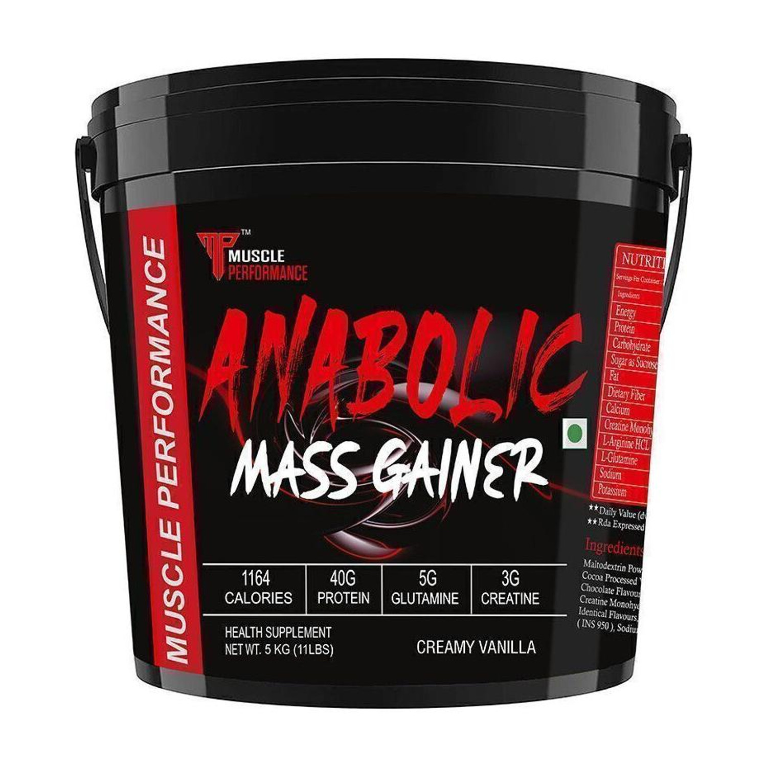 Image of Muscle Performance Anabolic Mass Gainer With 40g Protein, Added Vitamins, Probiotics, Enzymes Weight Gainers /Mass Gainers
