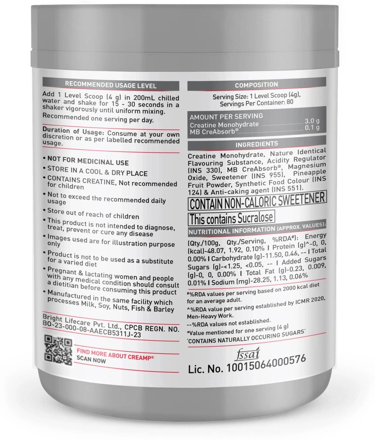 MUSCLEBLAZE Micronised Monohydrate Creatine 4 g - Image 5