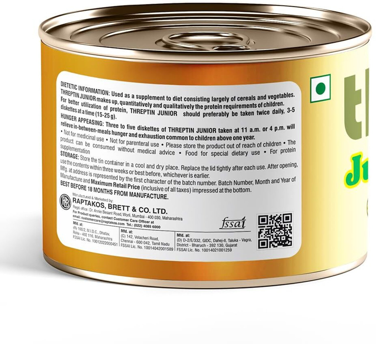 Image of Threptin Junior Diskettes for Kids (Pack of 2) Protein Cookie