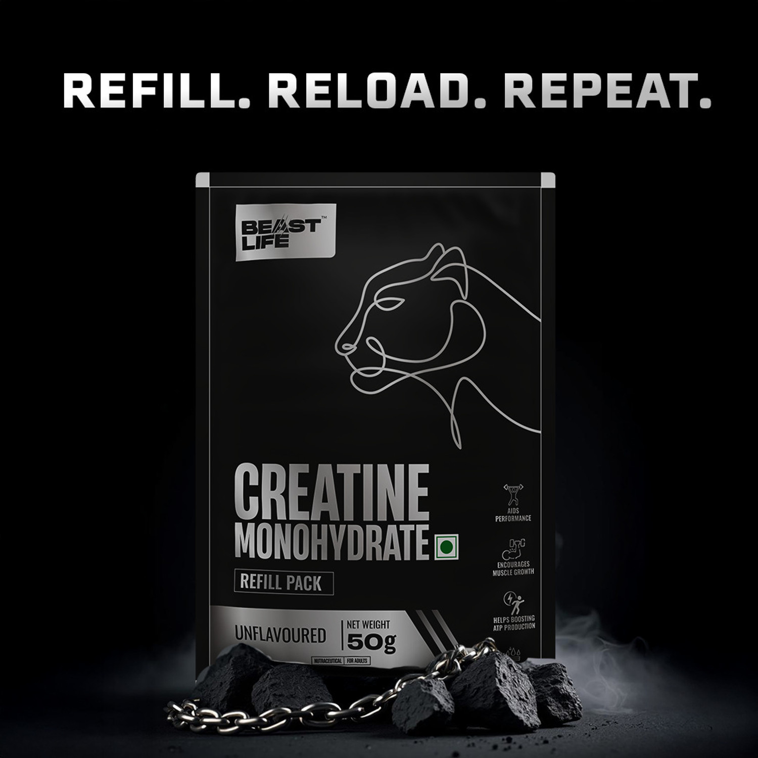 Image of BeastLife Creatine Monohydrate | 13 Servings | Micronised Creatine| NABL Lab Tested Creatine