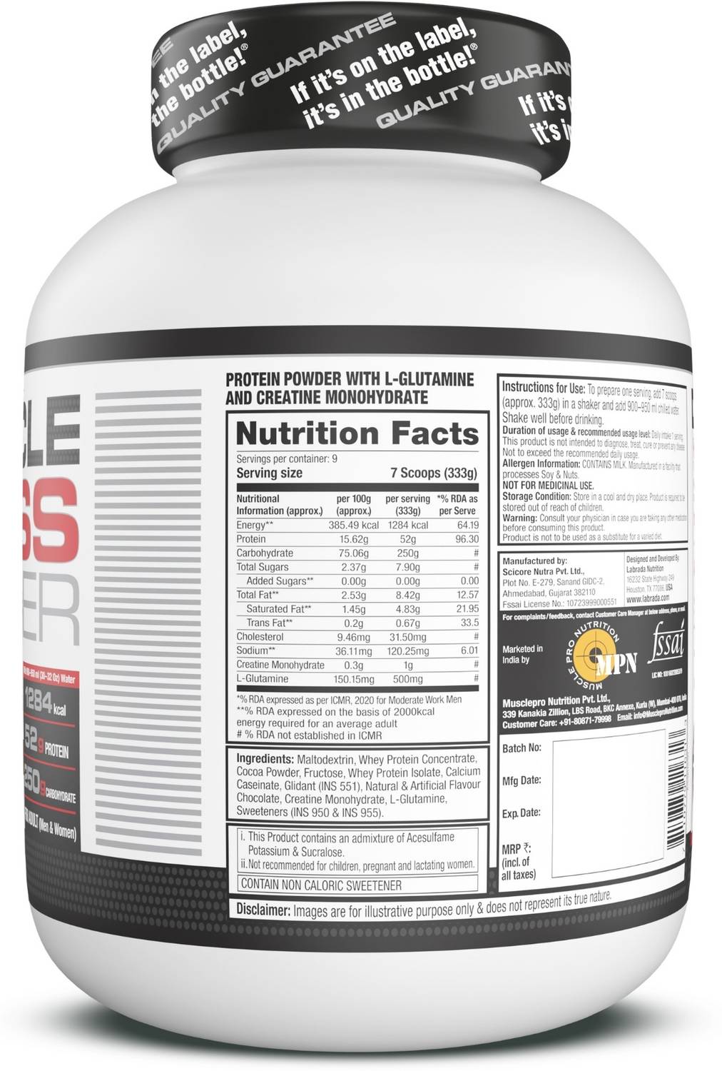 Labrada Muscle Mass Gainer 3kg - Image 4