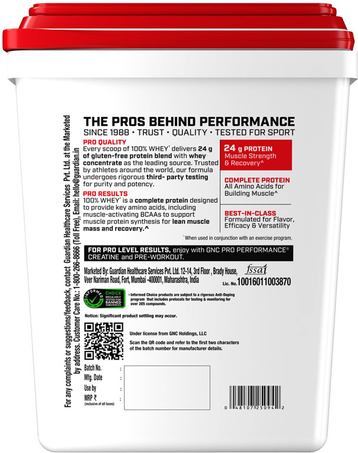 GNC Pro Performance 100% Whey Protein 4 kg - Image 3