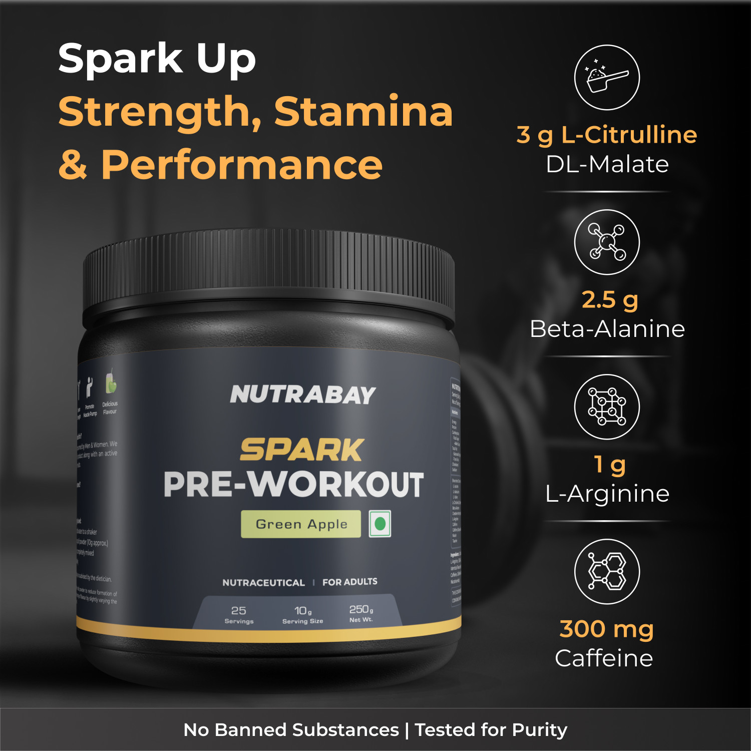 Image of Nutrabay Gold Spark Pre-Workout EAA (Essential Amino Acids)