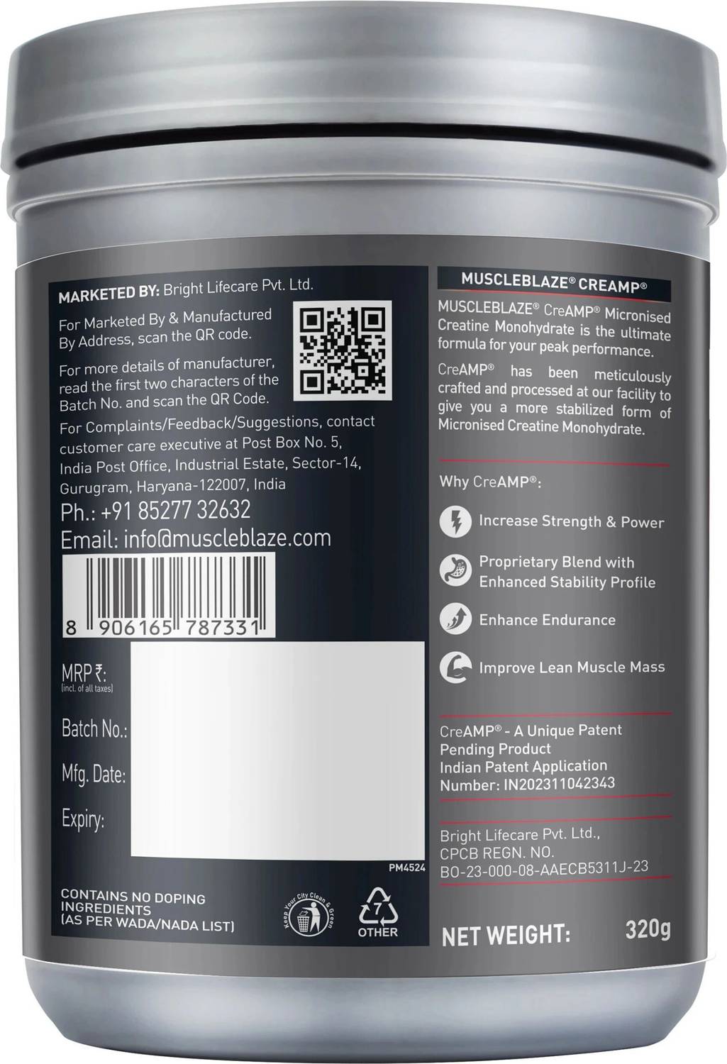 MUSCLEBLAZE Micronised Creatine Monohydrate 200g - Image 5