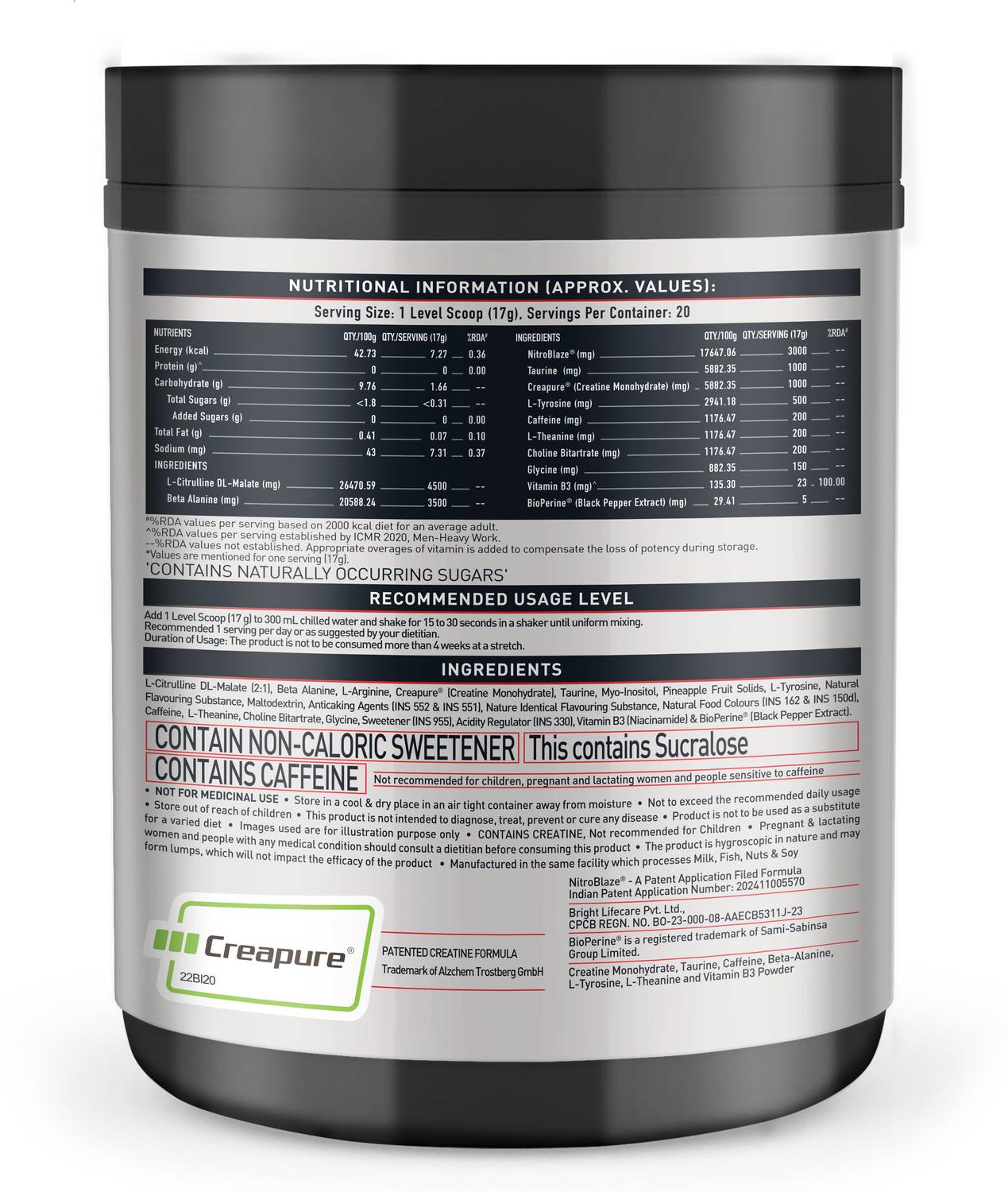 MUSCLEBLAZE Pre Workout WrathX - Image 4