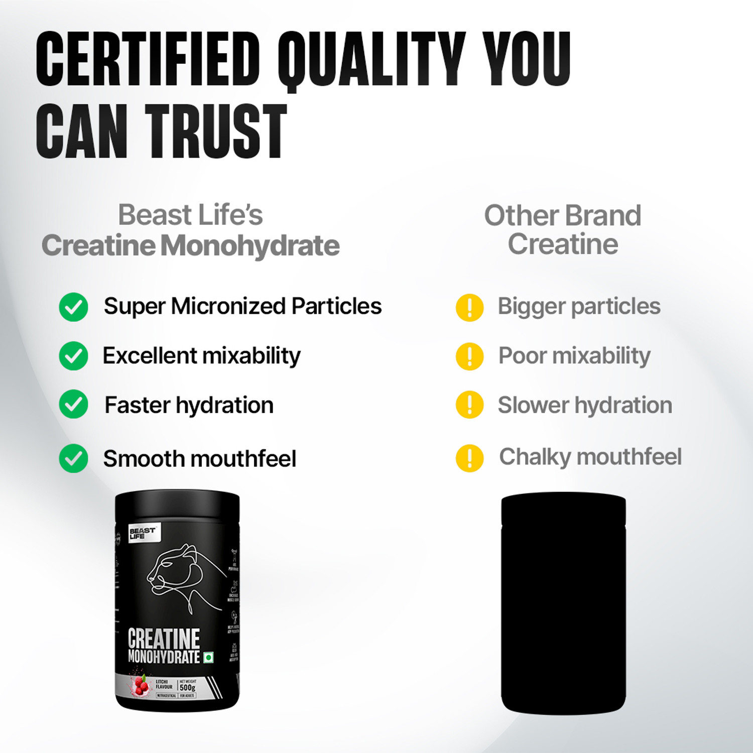 Image of BeastLife Creatine Monohydrate | 166 Servings | Micronised Creatine| NABL Lab Tested Creatine