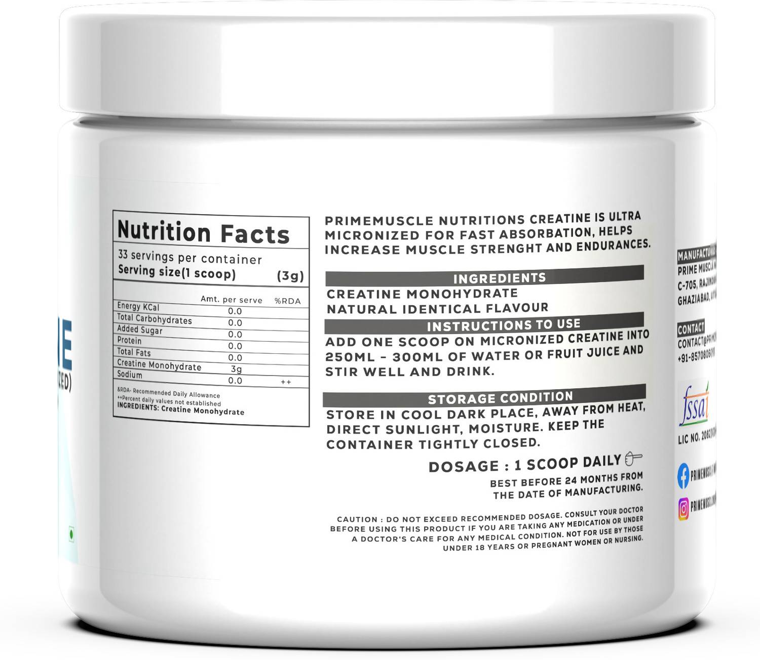 Primemuscle Blueberry Creatine 250g - Image 2