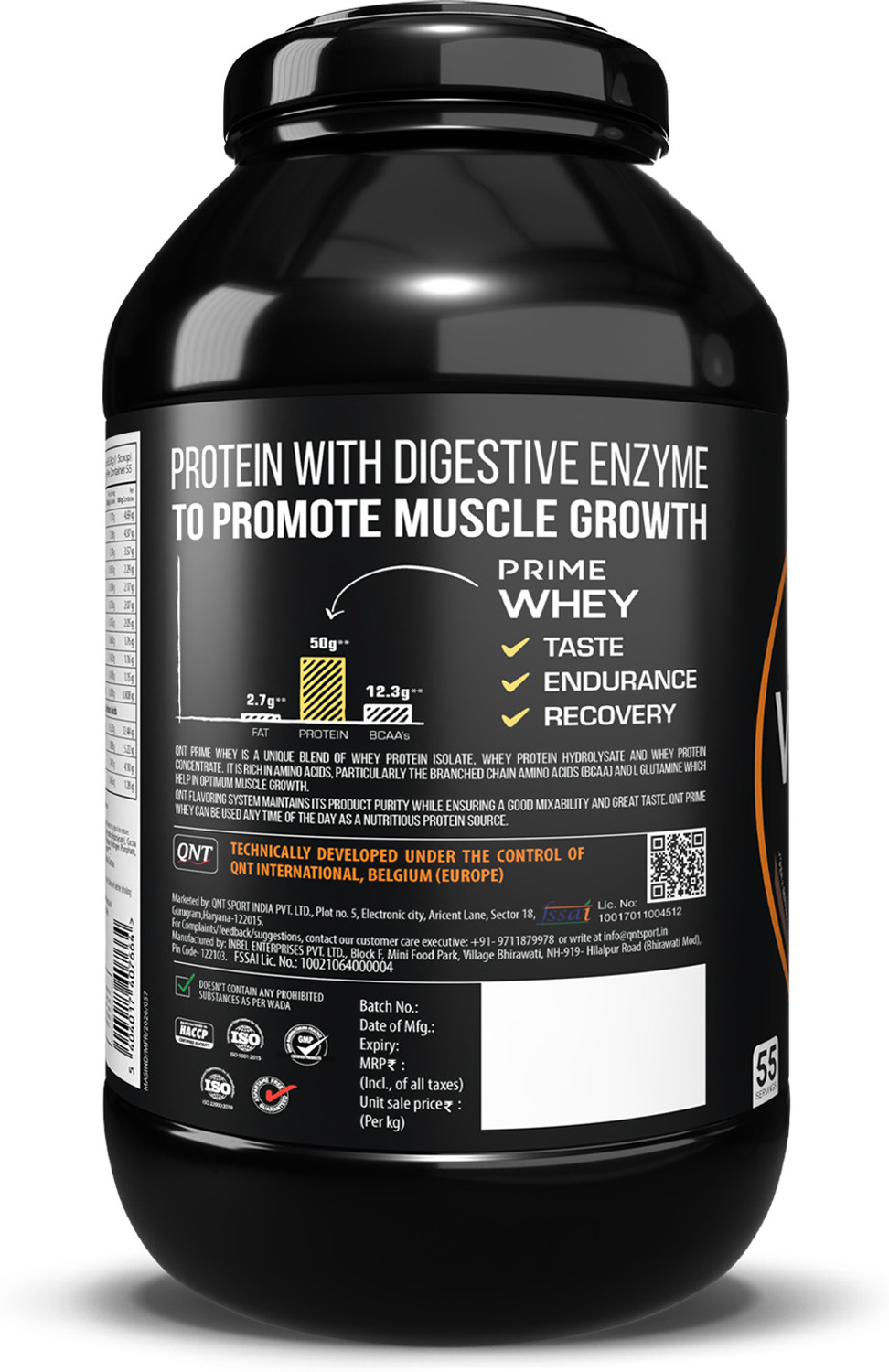 Image of QNT Prime Whey, 100% Whey Protein with whey Isolate Whey Protein