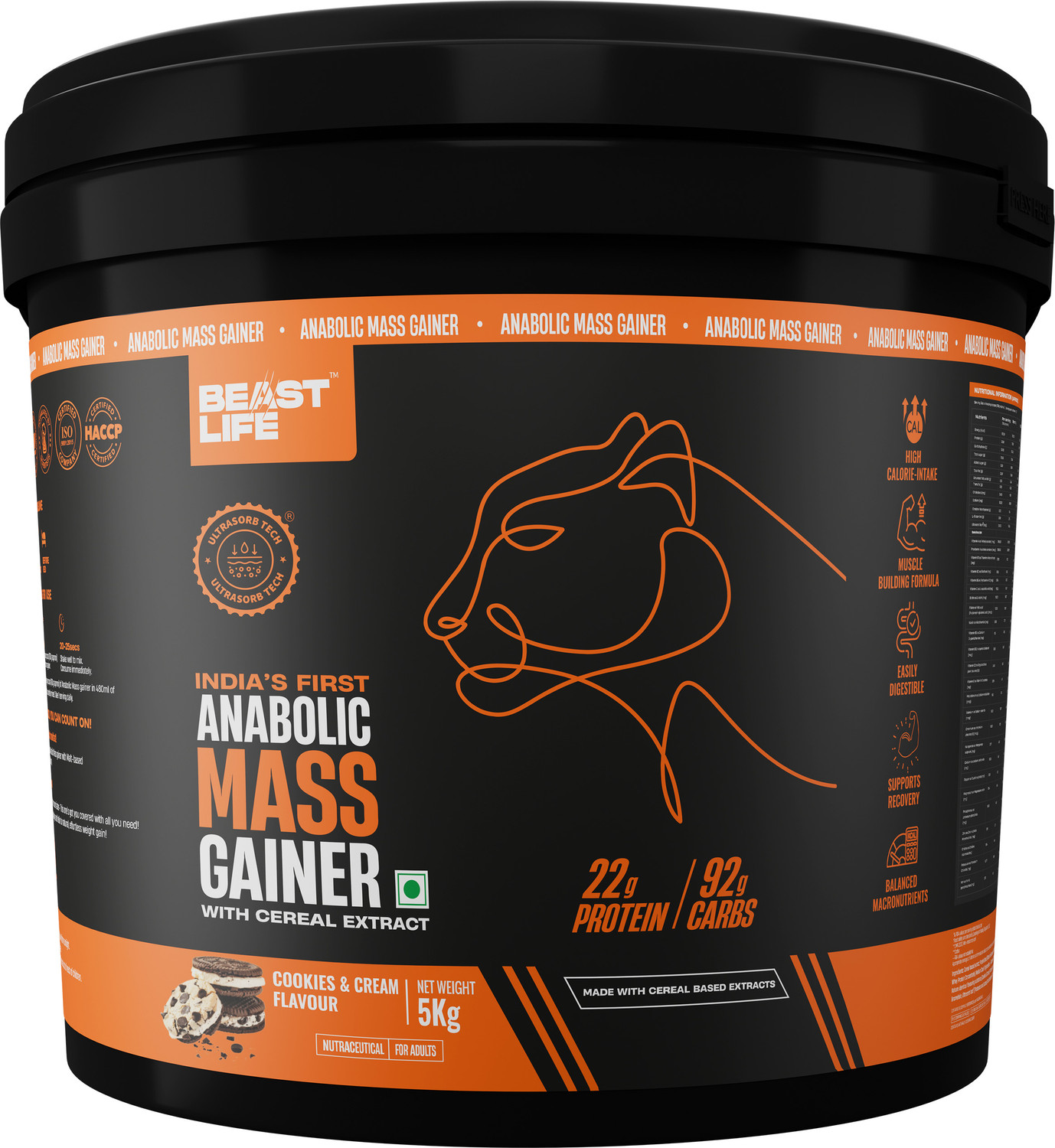 Image of BeastLife High Rich Protein Gainer - No Maltodextrin Weight Gainers /Mass Gainers