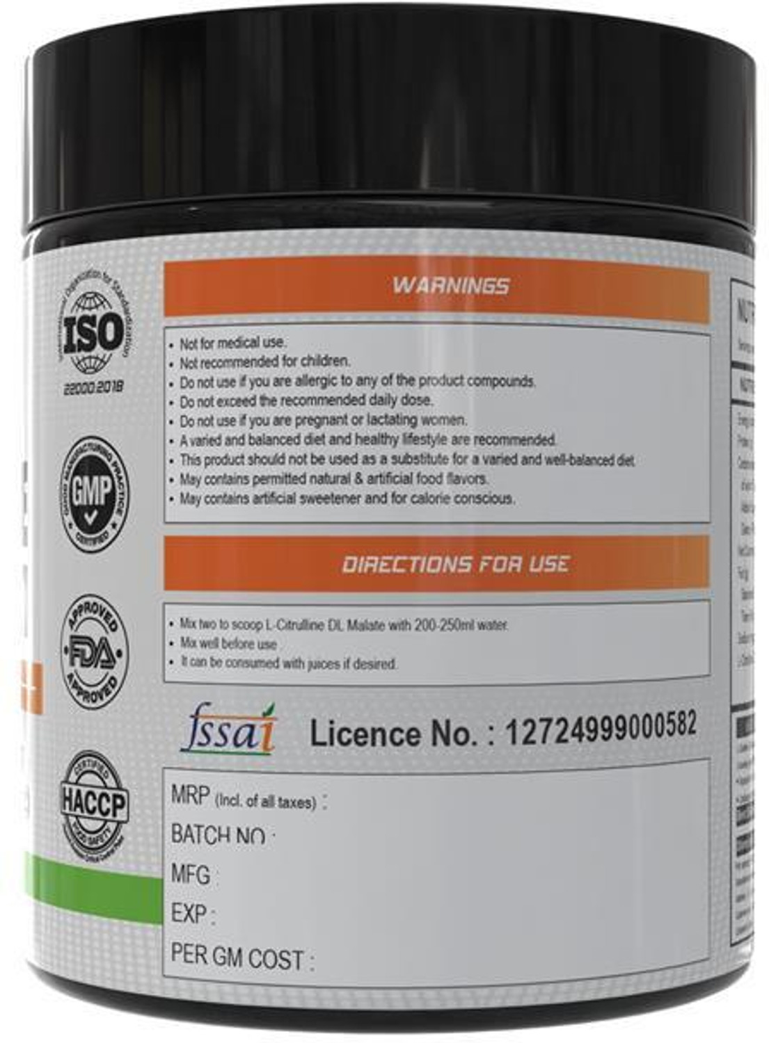 Image of thepureology l-Citrulline orange Flavour jar Pre Workout