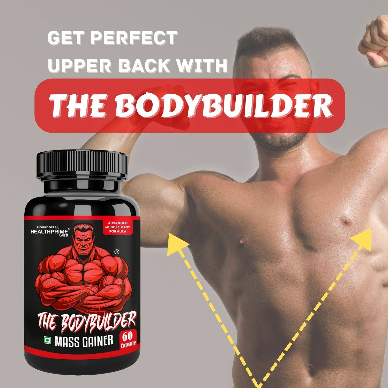 Capsules Bodybuilder Mass Gainer 60 Unités - Prise De Masse Musculaire Naturelle