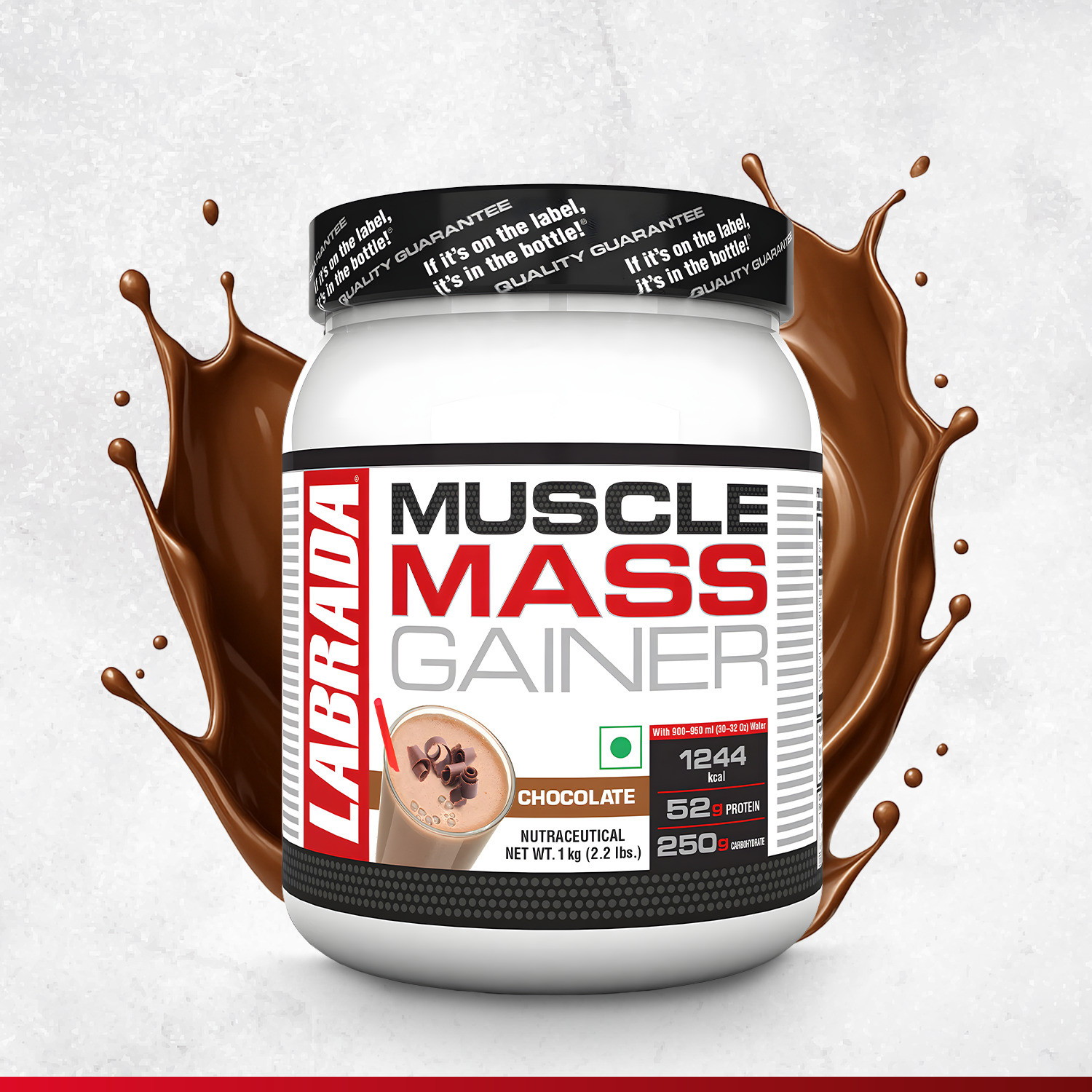 Image of Labrada Muscle Mass Gainer Chocolate | Weight Gainer with Protein |3 Servings Weight Gainers /Mass Gainers
