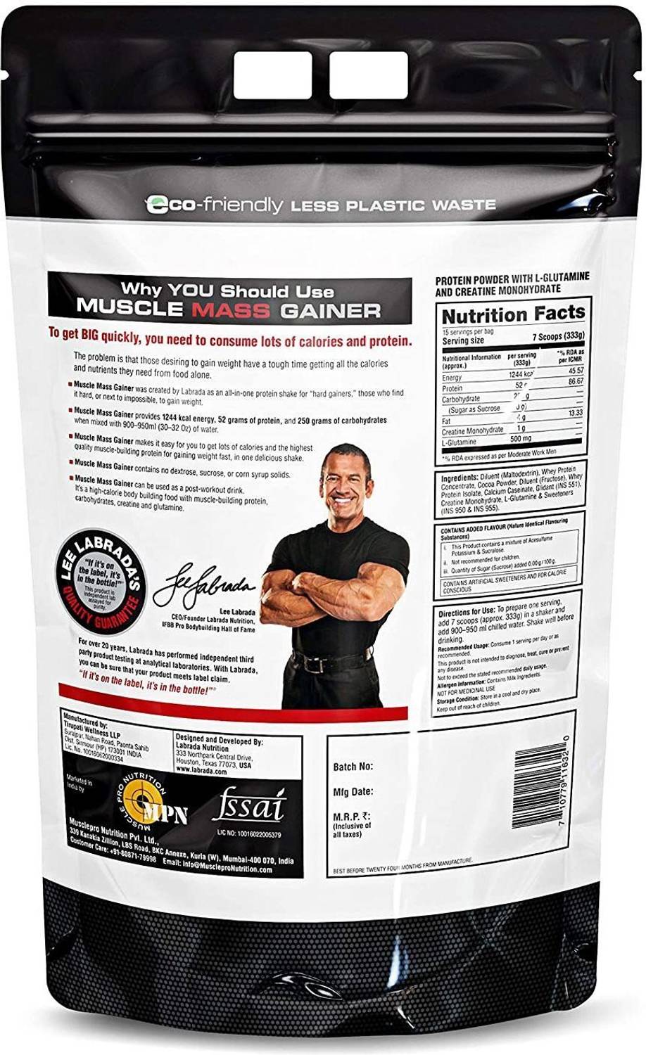 Labrada Muscle Mass Gainer Chocolate 15 Servings - Image 2