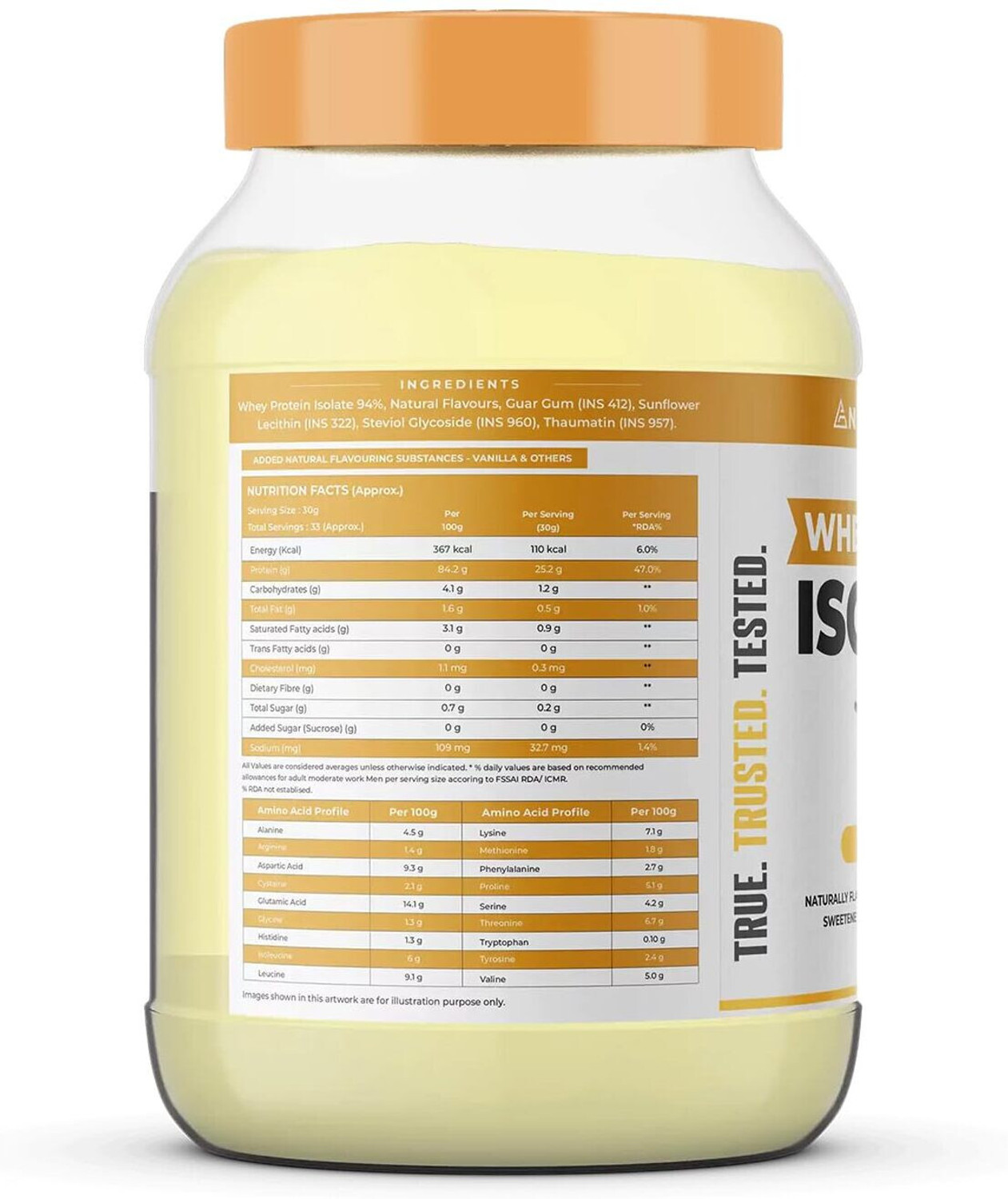 Image of NATURALTEIN Natural Whey Protein Isolate. Naturally Flavoured, No Artificial Sweeteners. Whey Protein