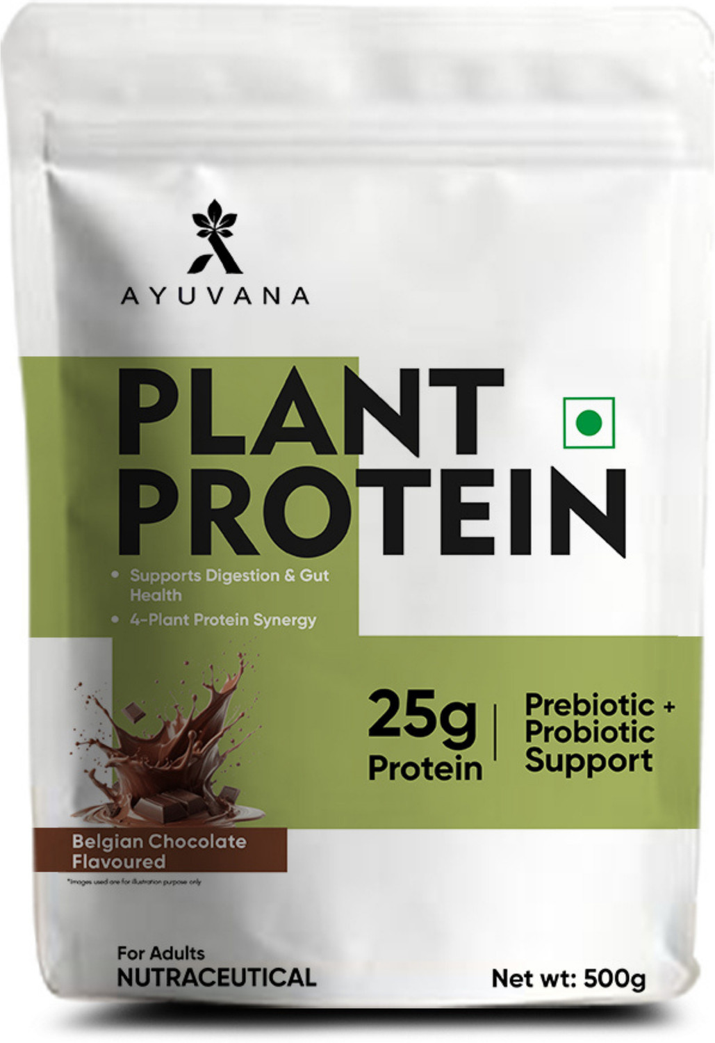 Image of Ayuvana Plant Protein Powder with Prebiotics & Probiotics Plant-Based Protein