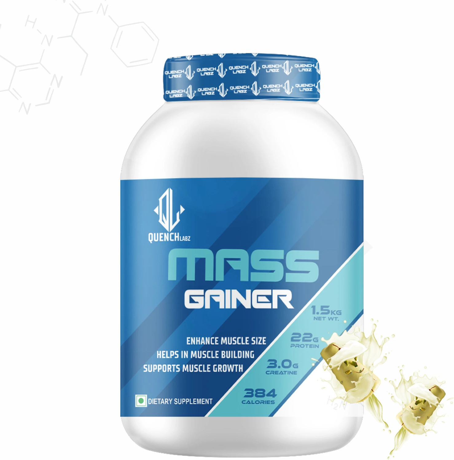 Image of QUENCHLABZ Mass Gainer | High-Calorie Protein Supplement for Weight Gain| Weight Gainers /Mass Gainers