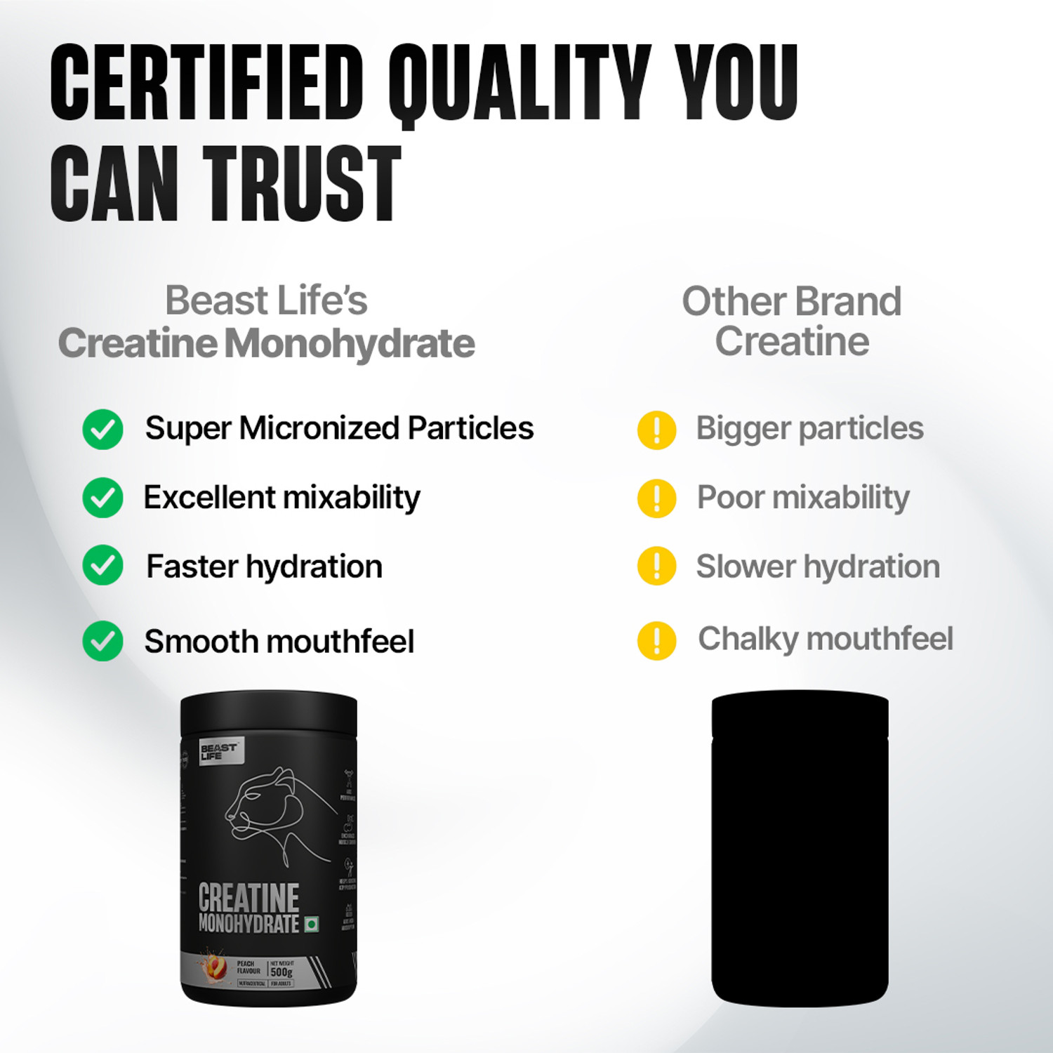 Image of BeastLife Creatine Monohydrate | 166 Servings | Micronised Creatine| NABL Lab Tested Creatine