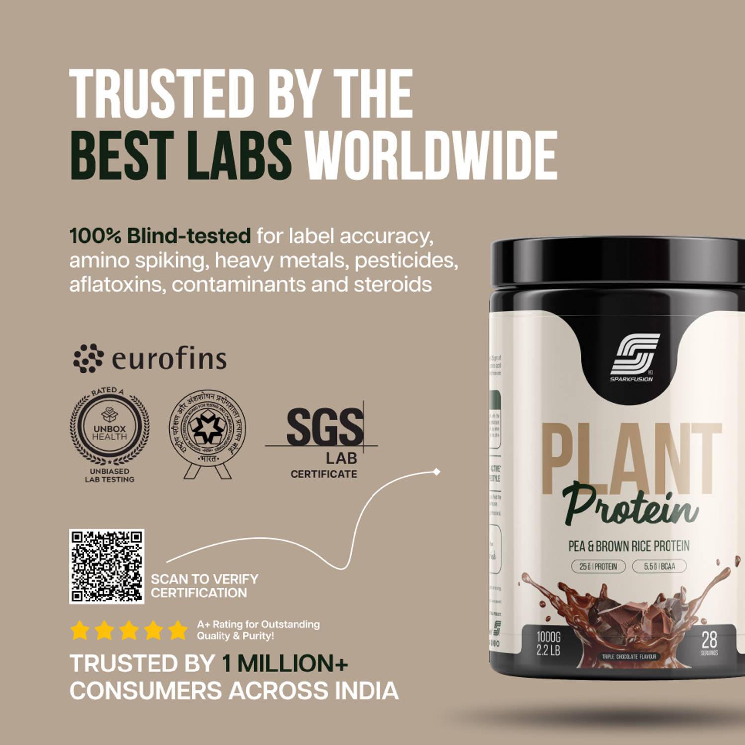 Sparkfusion Vegan Plant Protein Powder 1kg Chocolate - Image 2