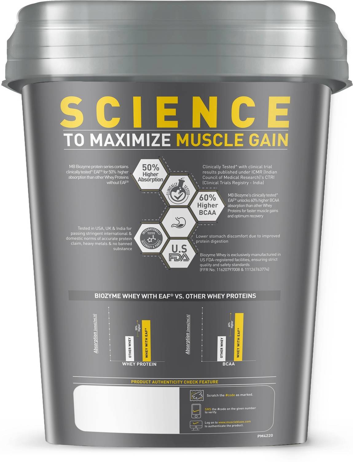 MUSCLEBLAZE Biozyme Performance Whey Protein 25g - Image 5