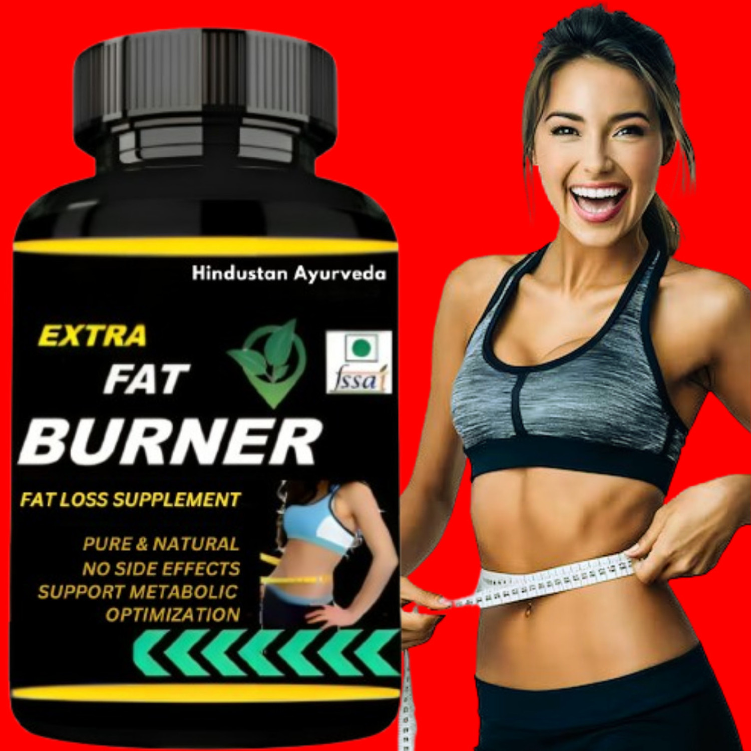 Image of Hindustan Ayurveda Extra Fat Burner, Weight Loss,Fat Burner, Pack of 1, Flavor Vanilla Whey Protein