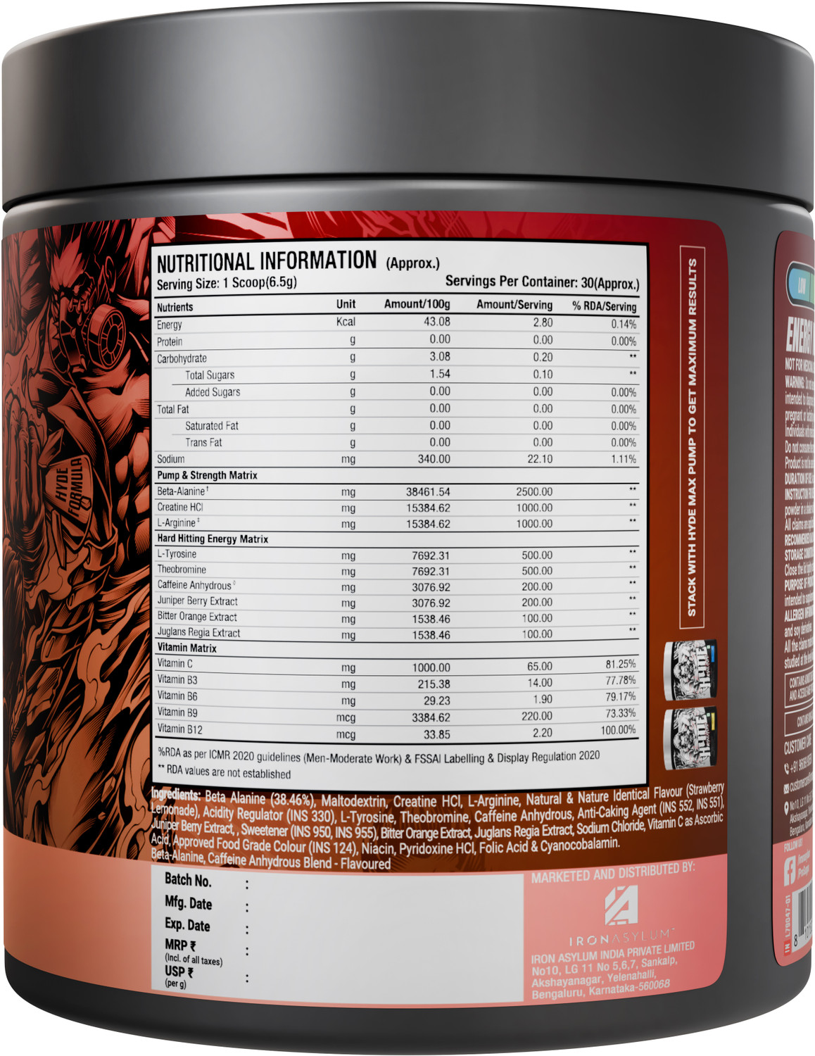 Image of PROSUPPS Hyde Xtreme 30 servings Pre Workout