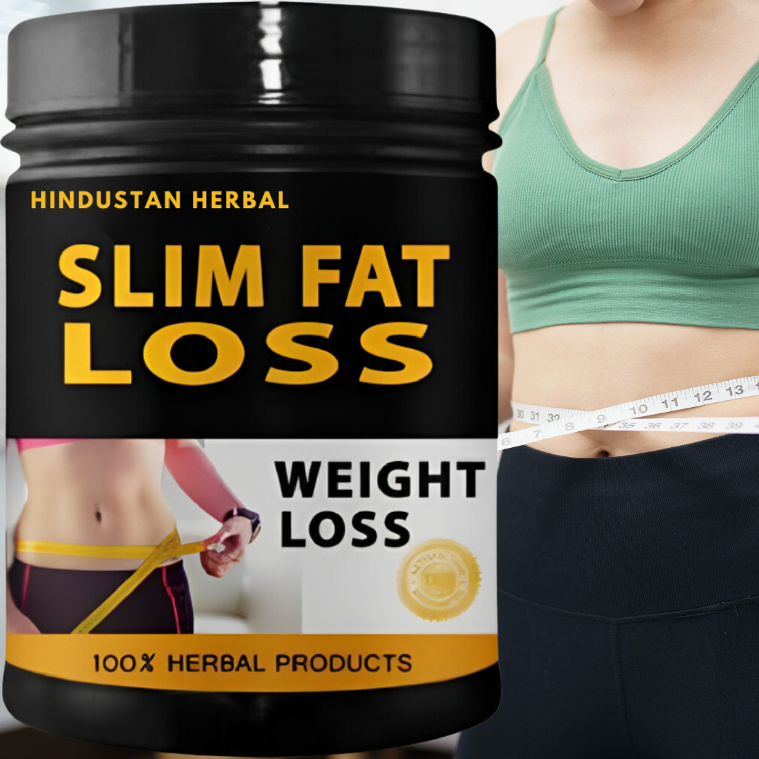 Image of hindustan herbal Slim Fat Loss, Body Weight Control, Fat Burn, Pack of 1, Flavor Butterscotch Whey Protein
