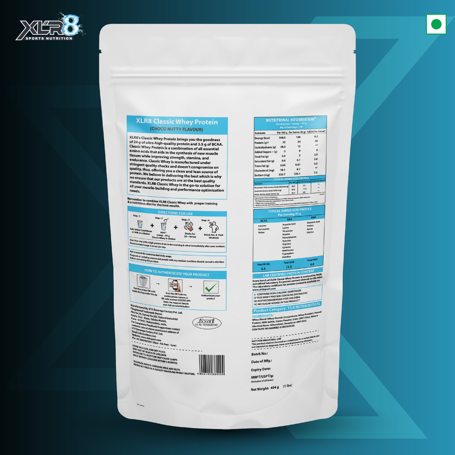 Image of XLR8 Classic Whey Protein Powder, 24g Protein, 5.5 BCAA, No Maltodextrin Whey Protein