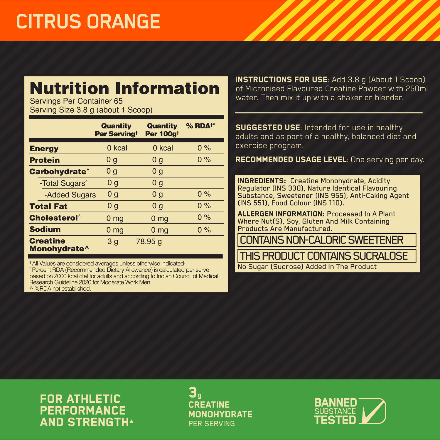 Image of Optimum Nutrition Micronised Creatine Powder Creatine