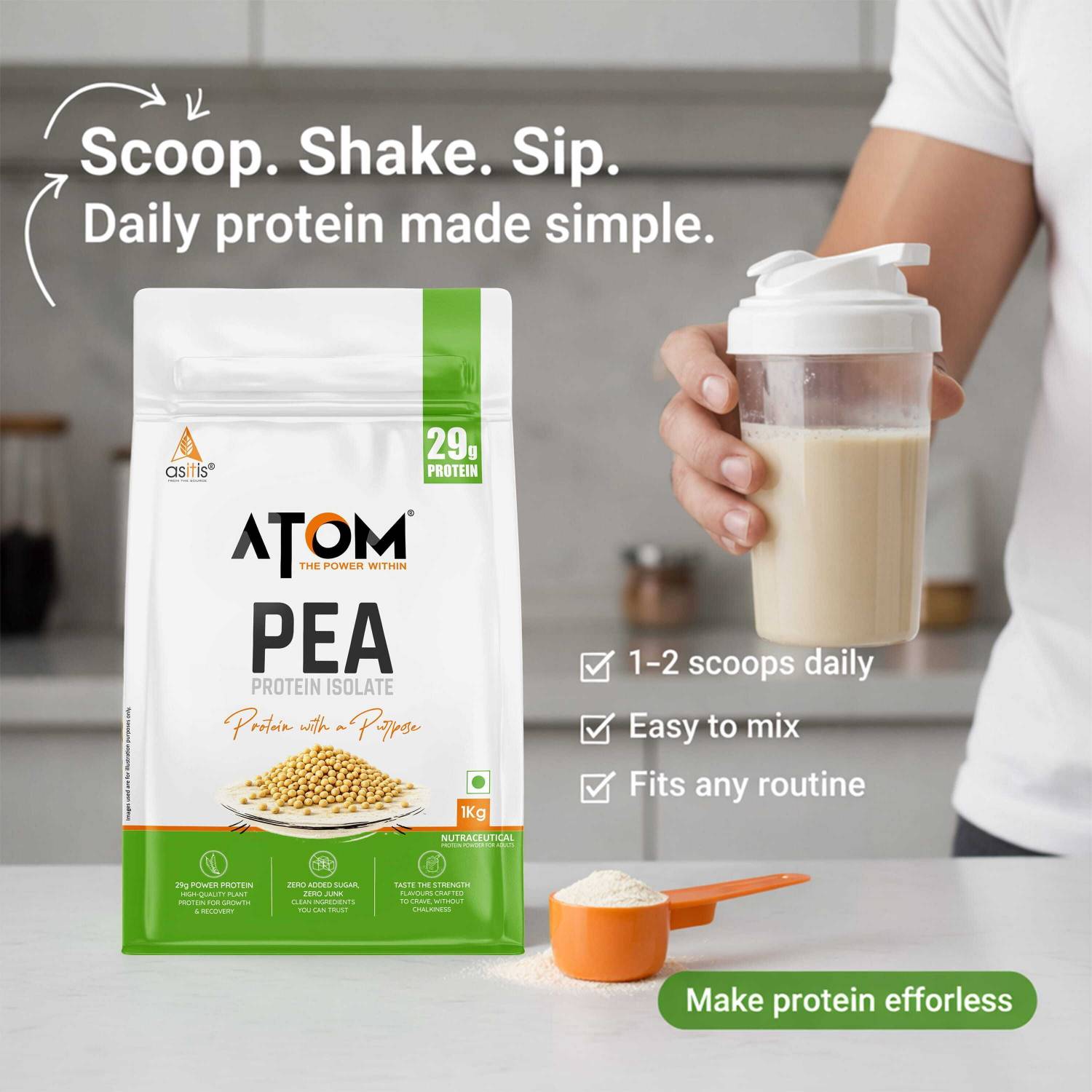 AS-IT-IS Nutrition Atom Pea Protein 1 kg - Image 4