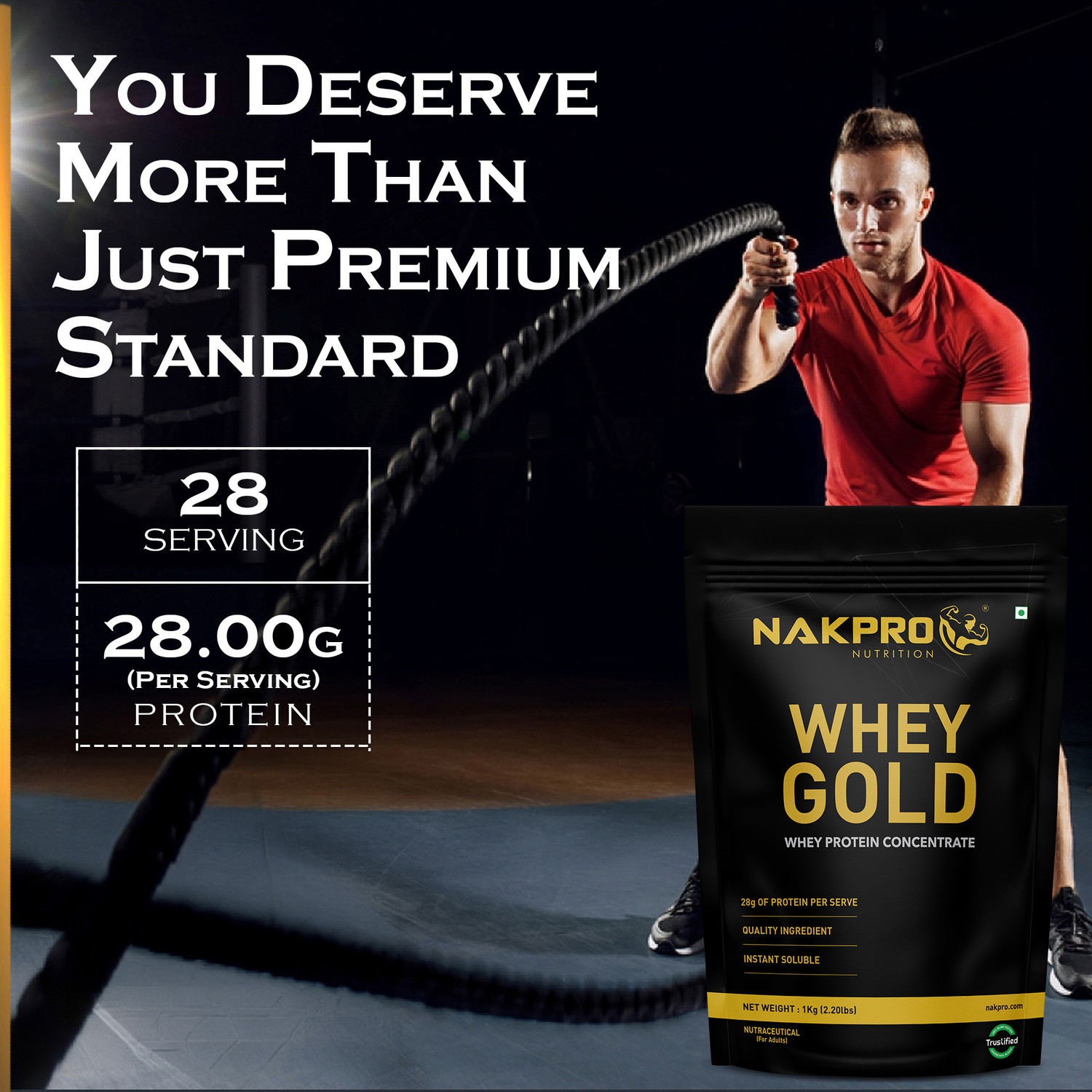 Image of Nakpro GOLD 100% Concentrate Supplement Powder Whey Protein