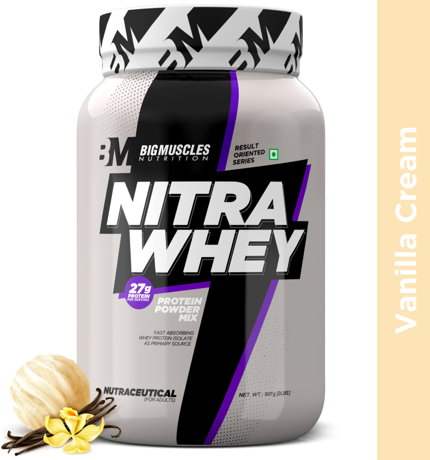 Image of BIGMUSCLES NUTRITION Nitra Whey | Isolate Whey Protein | 27g Protein per serv | 10g EAAs, 3g Creatine Whey Protein