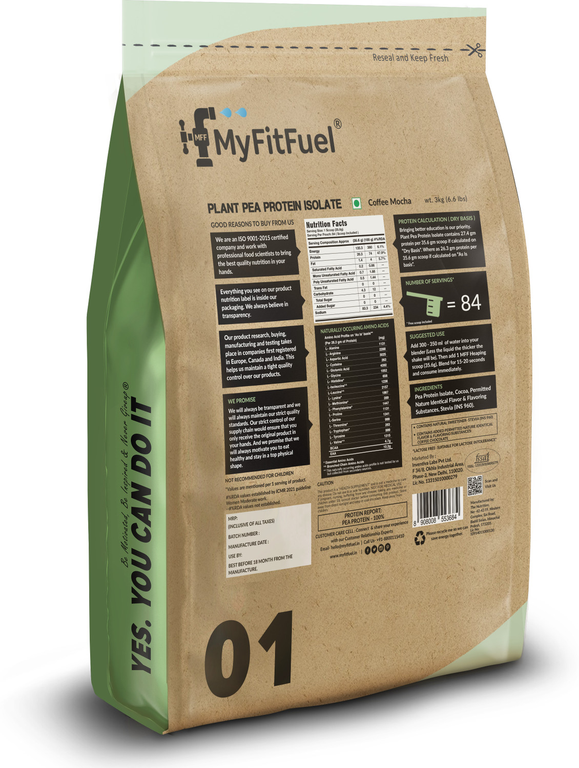 Image of MyFitFuel MFF Soy Protein Isolate Powder 3Kg Choco. Plant-Based Protein