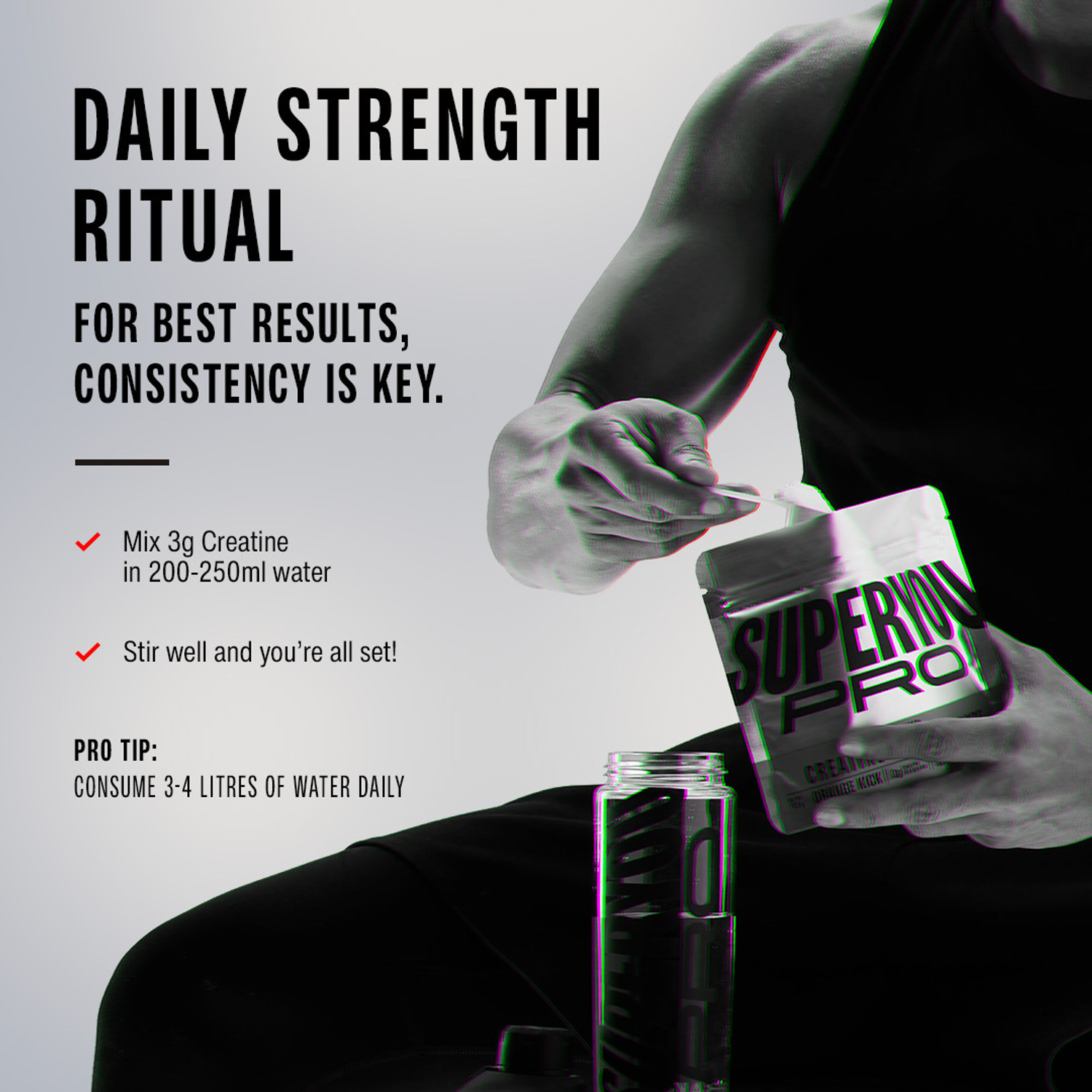 Image of SUPERYOU Pro Creatine Monohydrate|33 Servings| Boosts Muscle Strength & Brain Focus Creatine