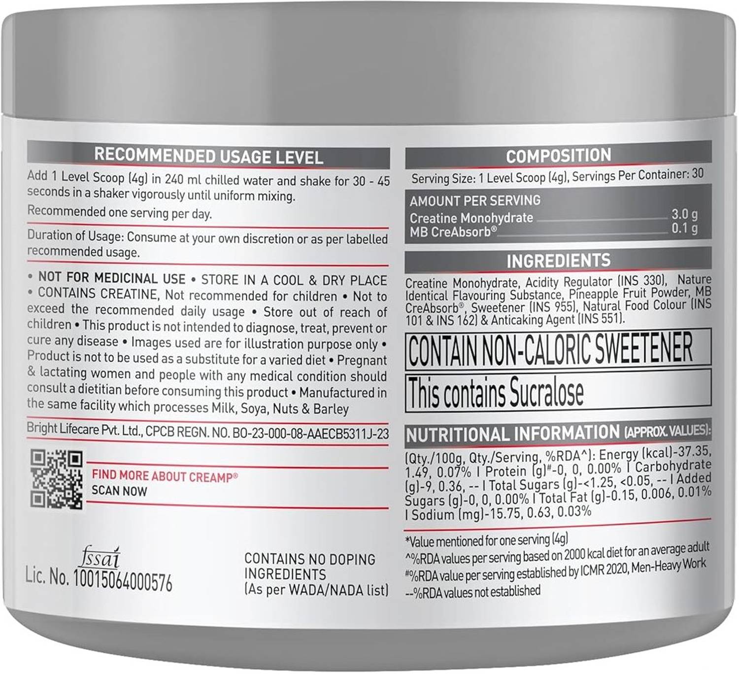 ssn Micronised Creatine Monohydrate 120g Citrus Blast - Image 3