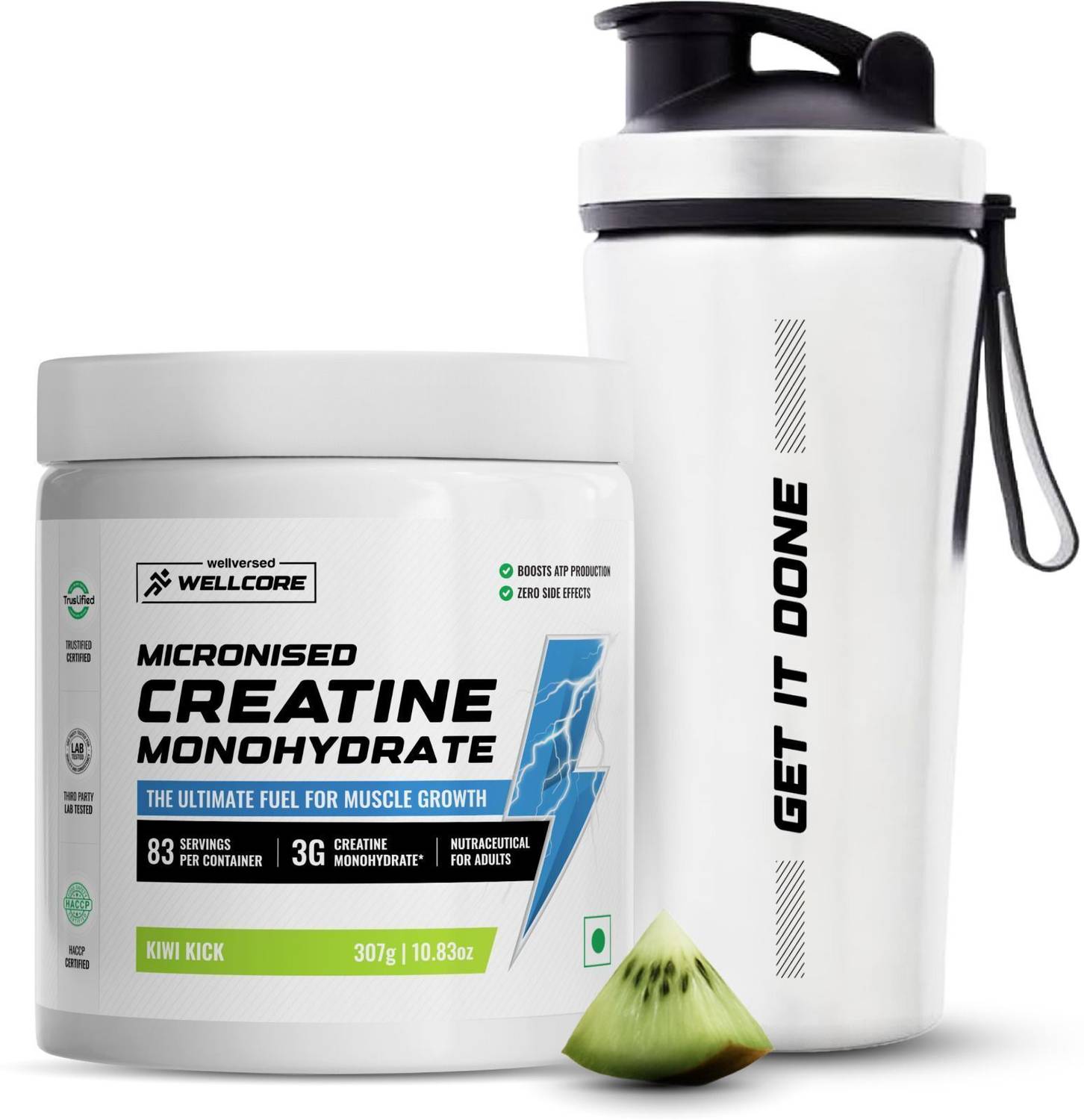 Wellcore Micronised Creatine Monohydrate + Steel Shaker - Image 1
