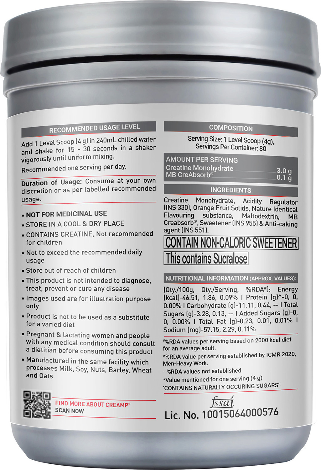 Image of MUSCLEBLAZE Micronised Creatine Monohydrate CreAMP Powder, Trustified Certified Creatine