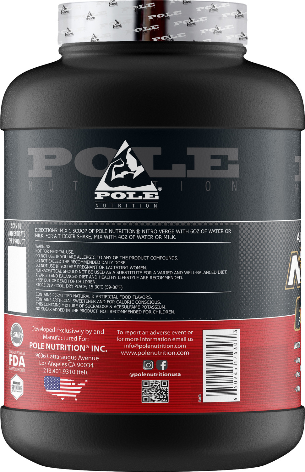 Image of Pole Nutrition POLE NITRO VERGE PROTEIN RICH CHOCOLATE Whey Protein